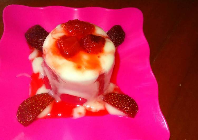 Resep Jelly with vla vanilla &amp; strawberry simple syrup yang Enak Banget