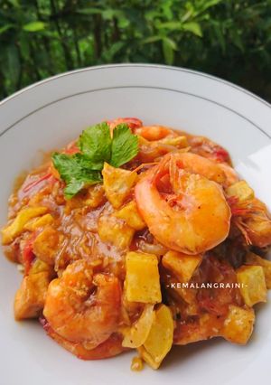 Foto resep Udang Tahu Kentang Saus Asam Manis