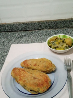 Una foto de Milanesas de berenjena ahumada