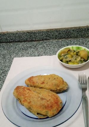 Una foto de Milanesas de berenjena ahumada