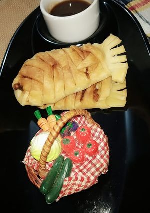 A picture of Vegetarian fish samosa.
