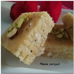 Nariyal, khoya and moong dal ki barfi 😊😊😊 A picture of Nariyal, khoya and moong dal ki barfi 😊😊😊.