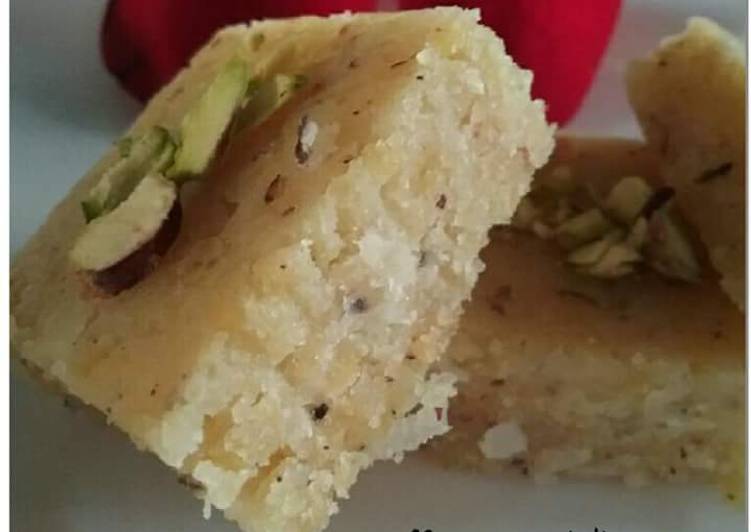 Nariyal, khoya and moong dal ki barfi 😊😊😊
