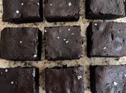 A picture of dark chocolate brownies