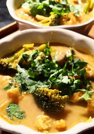 Une photo de La soupe Thaï aux crevettes
