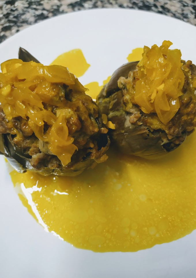 Una foto de Alcafochas rellenas de carne
