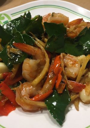 รูปของ กุ้งผัดพริกไทอ่อน
