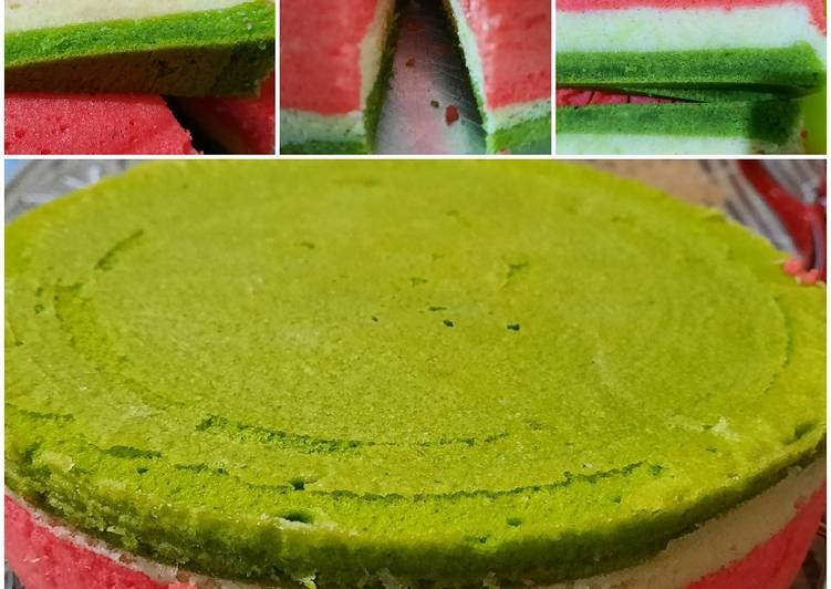 Bagaimana Menyiapkan Rainbow cake kukus ekonomis, Menggugah Selera