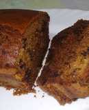 Bizcocho de estevia con nueces y virutitas de chocolate