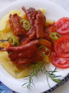Paradicsomos sült oldalas recept fotója