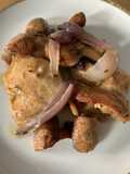 Roasted Chicken with Mushrooms and Red Onions