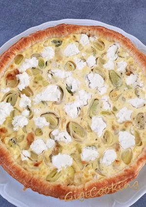 Une photo de Tarte feuilletée poireaux - chèvre