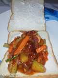 Roti kebab ayam dan daging