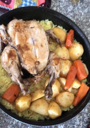 صورة لوصفة دجاجة مشوية مع خضار وأرز سنوايت