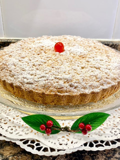 Una foto de Pastel crumble con manzana carameliza y membrillo “sin gluten”