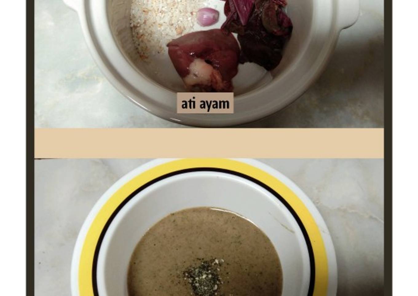 Bubur tim organik + ati ayam + bayam merah || mpasi 7 month