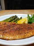 Oven Baked Blackened Snapper w/ Asparagus