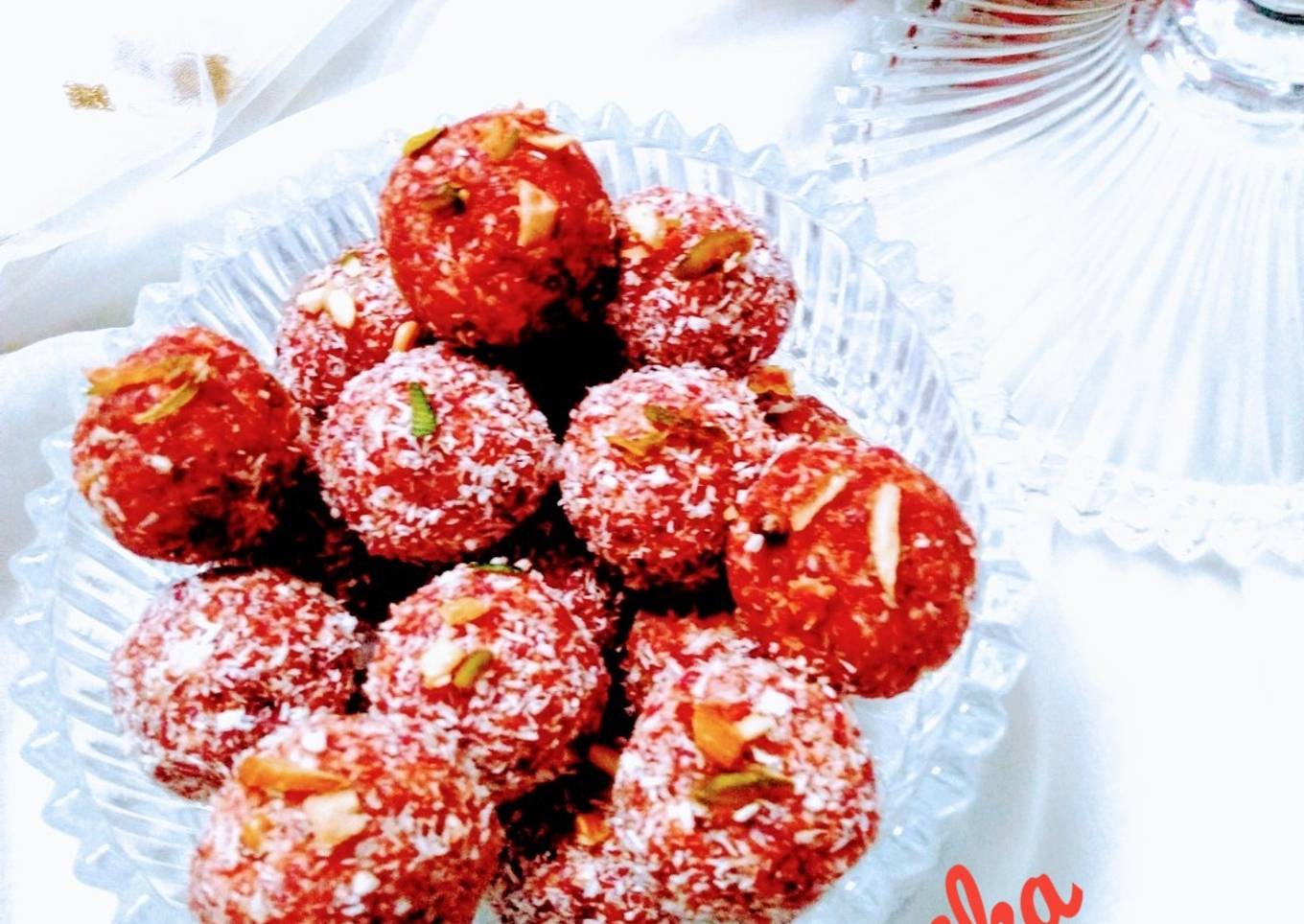 Beetroot coconut laddu