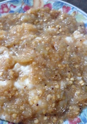 Una foto de Amaranto tipo risotto con Hongo, Queso y Berenjena