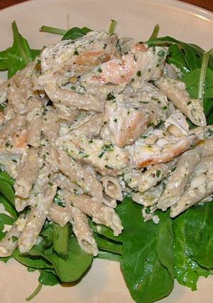 A picture of Chicken & tarragon pesto pasta.