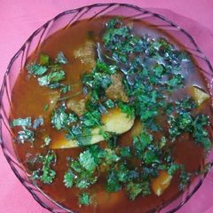 A picture of Arvi gosht recipe.