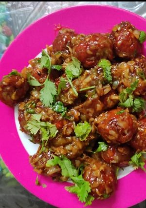 A picture of Veg. Manchurian.