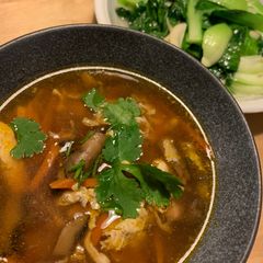 A picture of Authentic hot and sour soup.