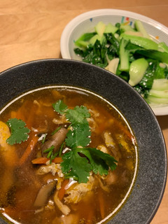 A picture of Authentic hot and sour soup.