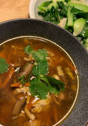 A picture of Authentic hot and sour soup.