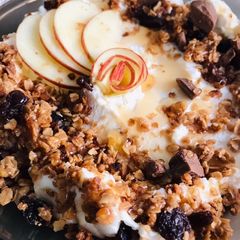 A picture of Granola Labneh Breakfast Bowls.