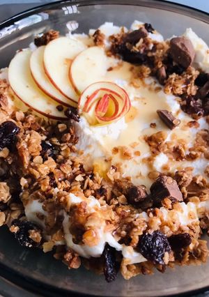A picture of Granola Labneh Breakfast Bowls.