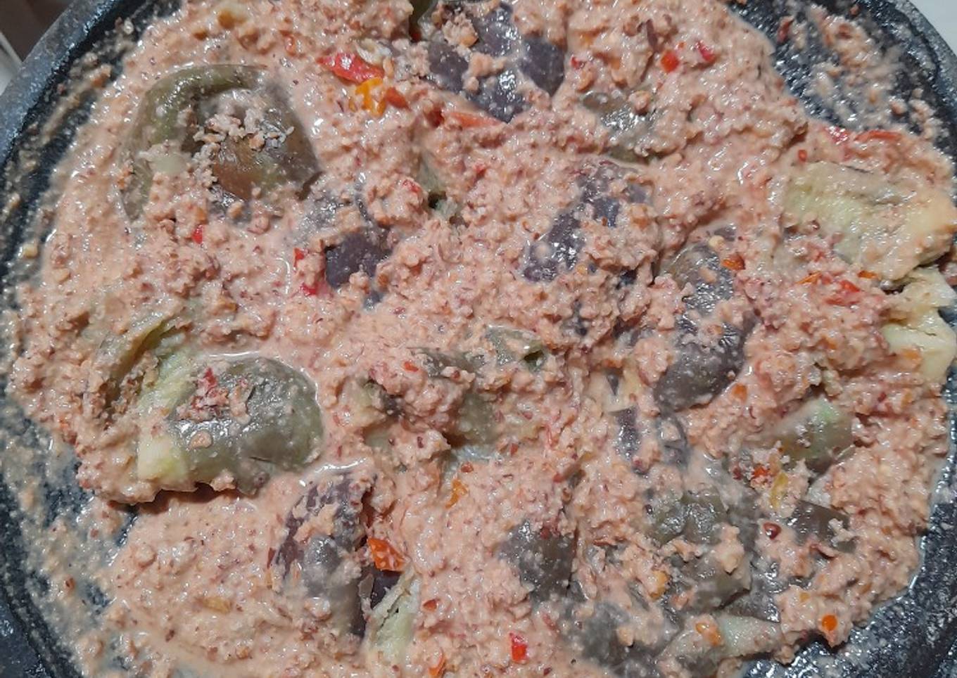Terong penyet sambel kacang