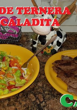 Una foto de Filete de ternera a la plancha con ensaladita
