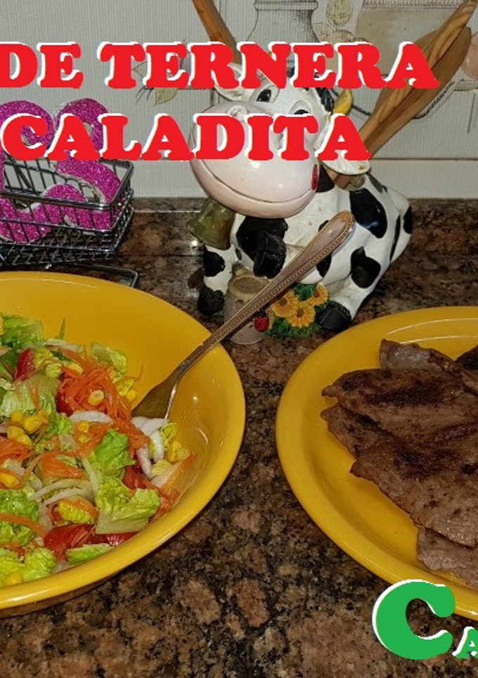 Una foto de Filete de ternera a la plancha con ensaladita