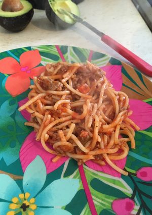 Una foto de Spaghetti con carne molida