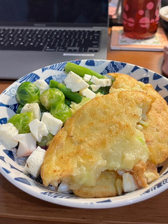 減脂宵夜—冷凍蔬菜、芹菜韓式煎餅拼盤 的食譜成品照片