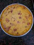 Tarta de panceta y queso con base de arroz