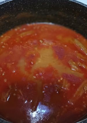 عکسی از دستور خورشت بامیه بدون گوشت
