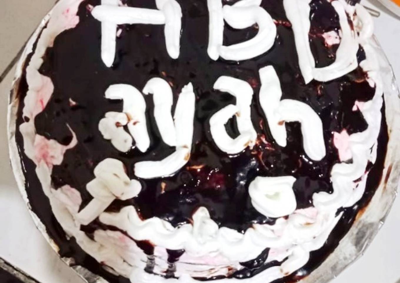 KUE ULTAH BLACK FOREST simple pakai TEFLON ➕ no telur ➕ no mixer