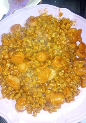 صورة لوصفة معكرونه بالنقانق