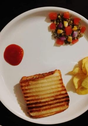 A picture of Sprout and corn sandwich.