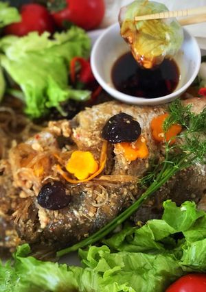 Hình của món Cá vược hấp xì dầu thơm ngon khó cưỡng!.