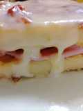 Diplomatico di "Cecina" con pancetta toscana e pecorino impepato