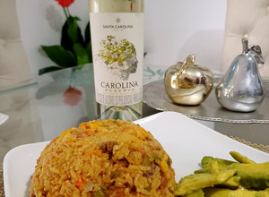 Una foto de Arroz especial de Mollejas y chorizos de la casa