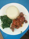 Ugali nyama with greens