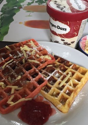 Foto resep Waffle strawberry n vanilla rum