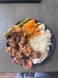 Garlic Paprika Steak with Rice and Vegetables