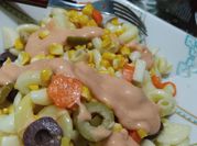 Una foto de pasta de palmitos vegana
