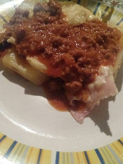 Una foto de Lasaña de papa con salsa bolognesa