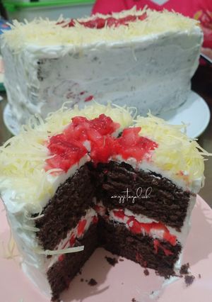 Foto resep Bolu Coklat Lapis Strawberry